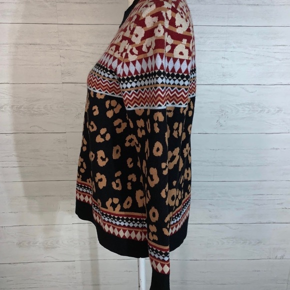 Andree By Unit Size M Leopard Print Pullover Sweater - Picture 5 of 13